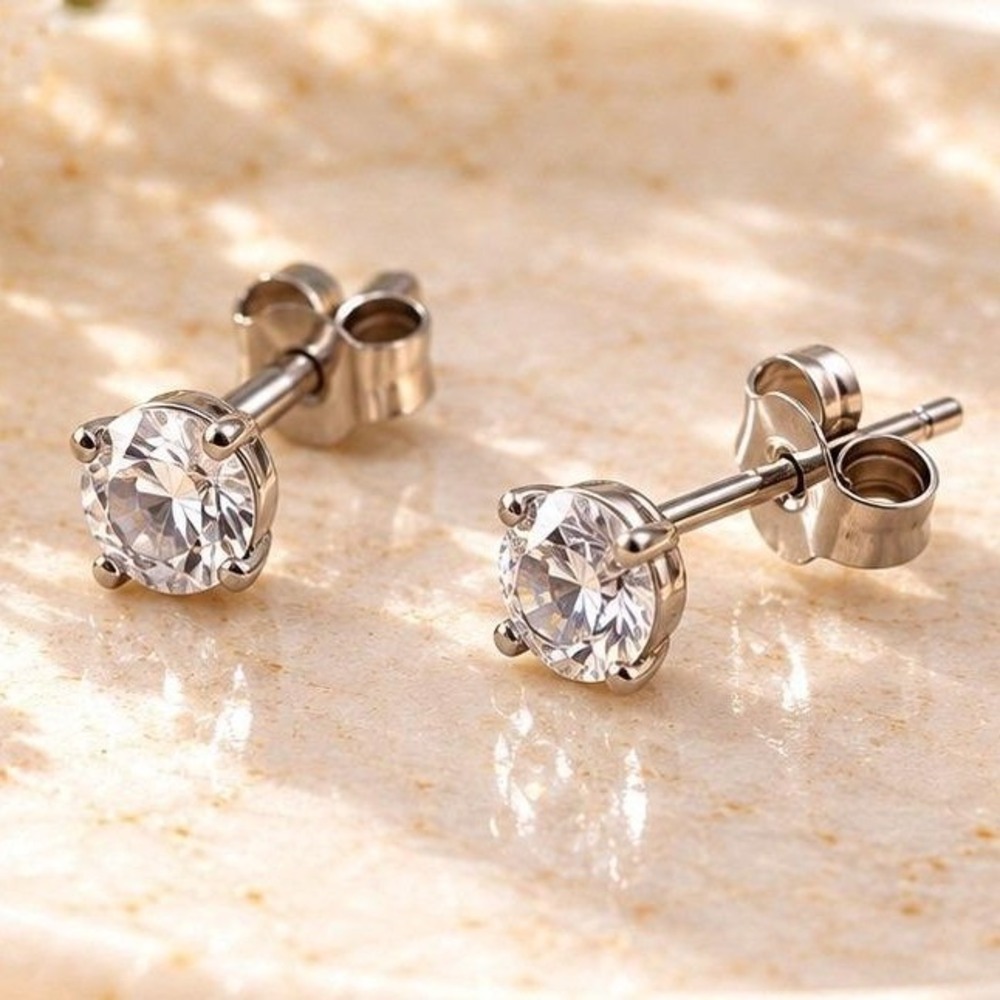 Vintage Clear Stone Stud Earrings